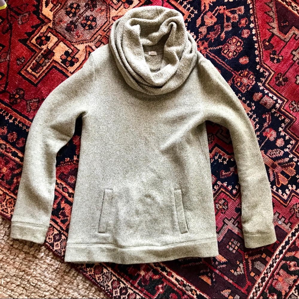 J. Crew Green Cowl Neck Sweatshirt